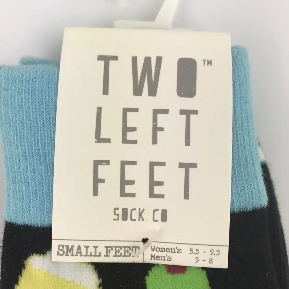 NWT Two Left Feet Co Happy Hour Drinks Socks Small Feet Women 5.5-9.5 Men 5-8
